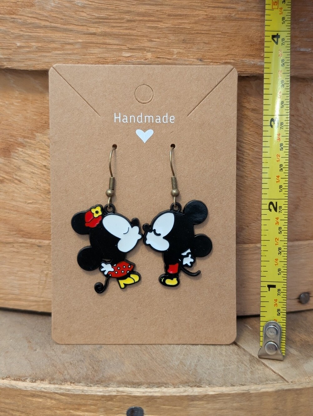 Disney's Mickey and  Minnie Mouse Enamel Metal Earrings NEW